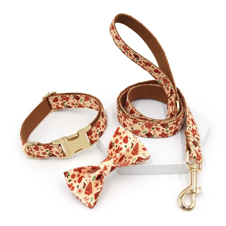 Christmas Gingerbread Dog Collar Set