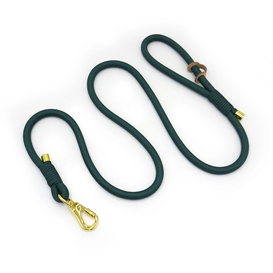 dark green polyester dog leash