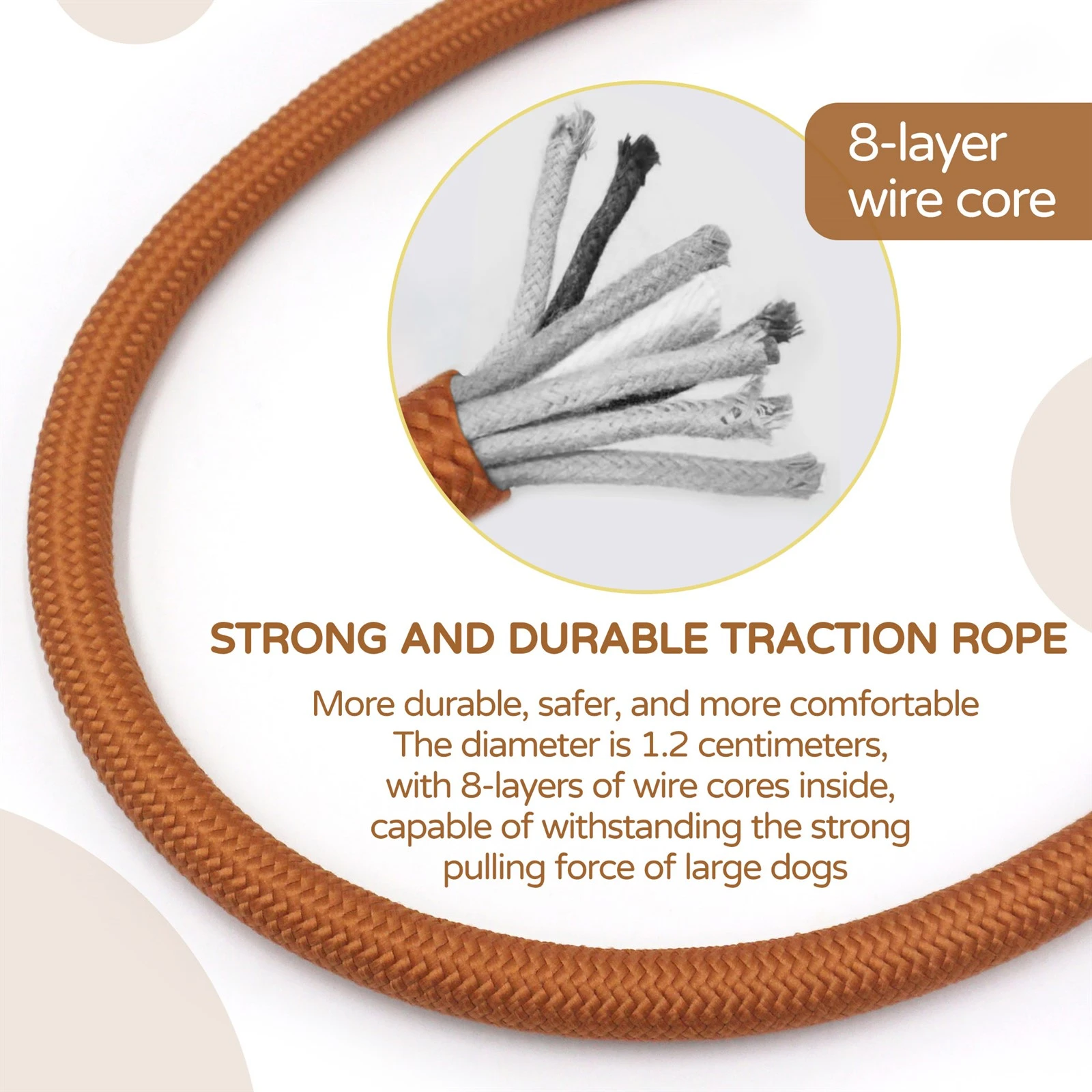 caramel polyester dog leash