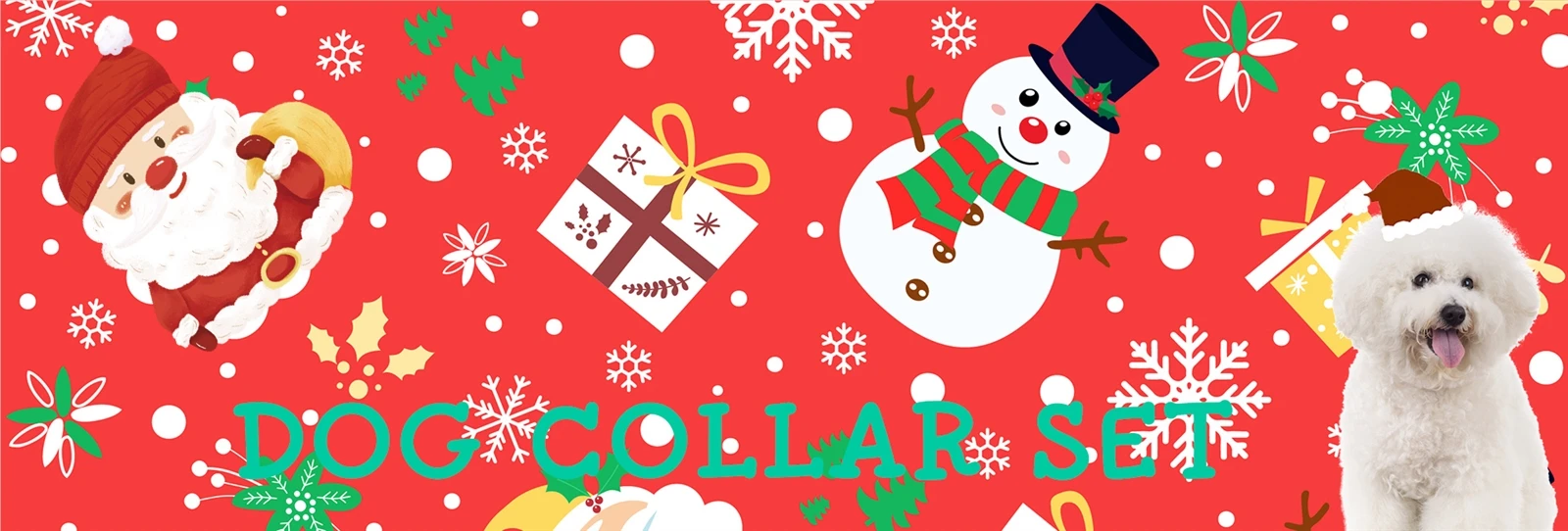 Christmas dog collar set