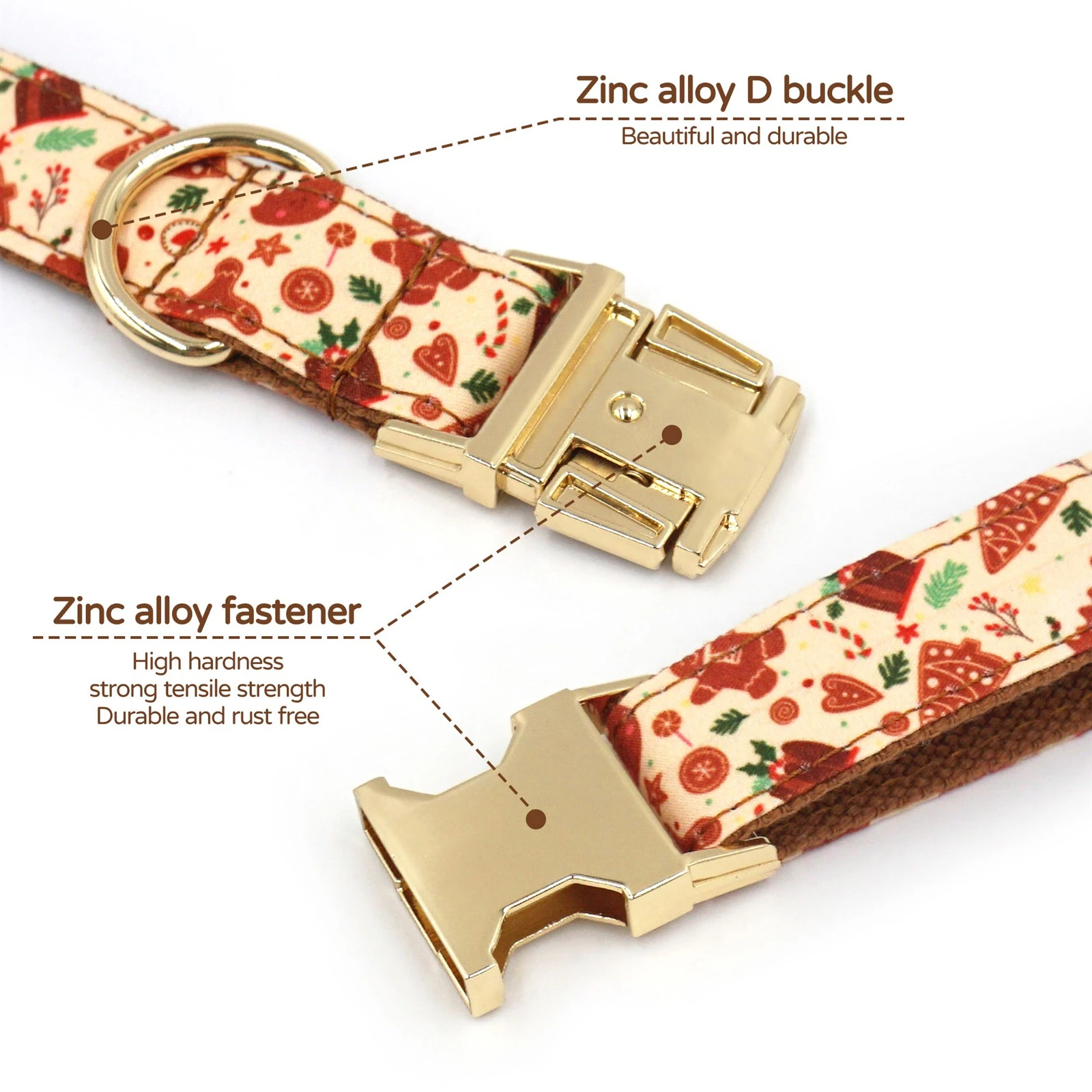 Gingerbread Dog Collar Set
