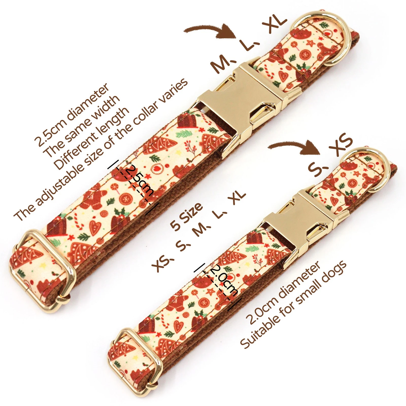 Gingerbread Dog Leash Set