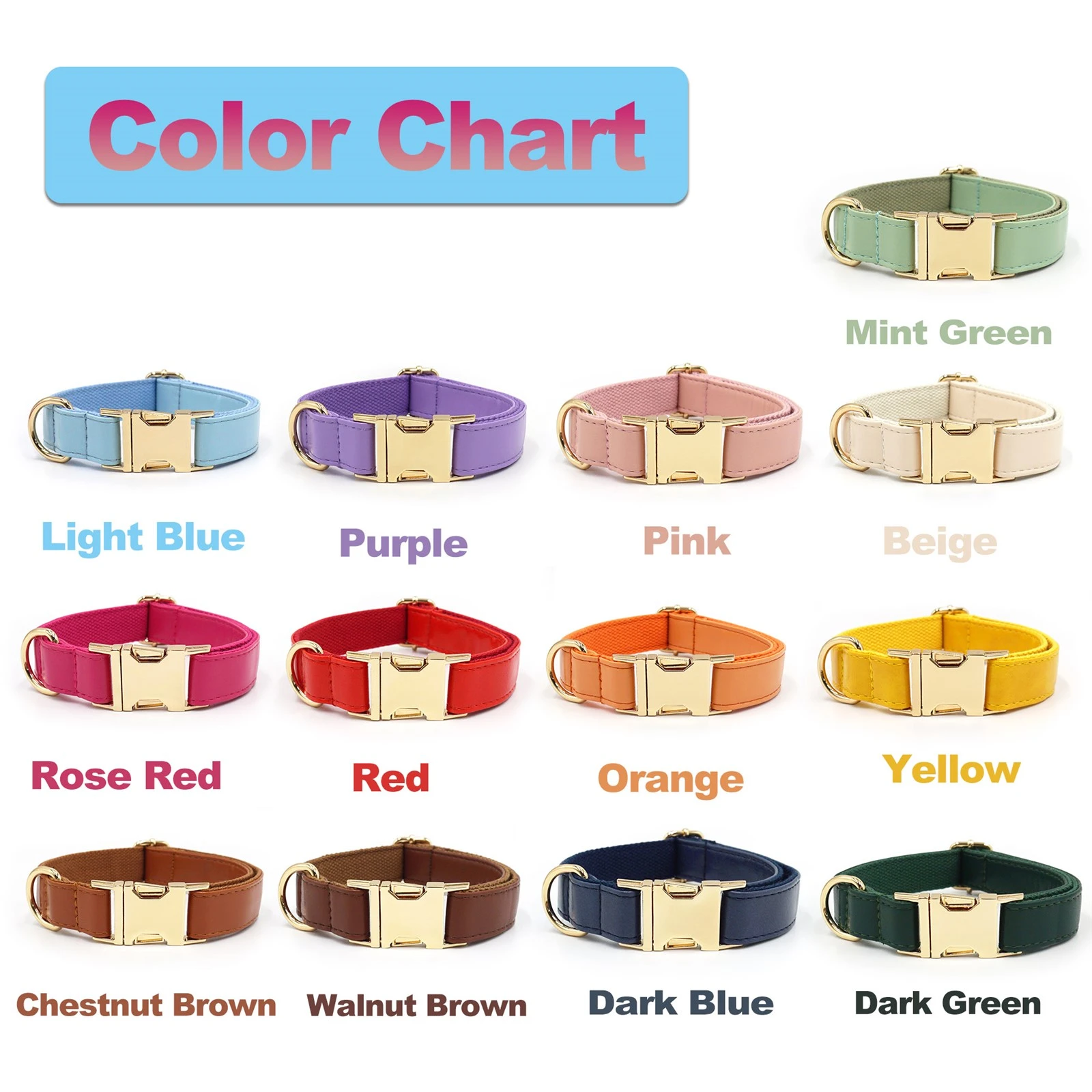 colorful handmade leather dog collars