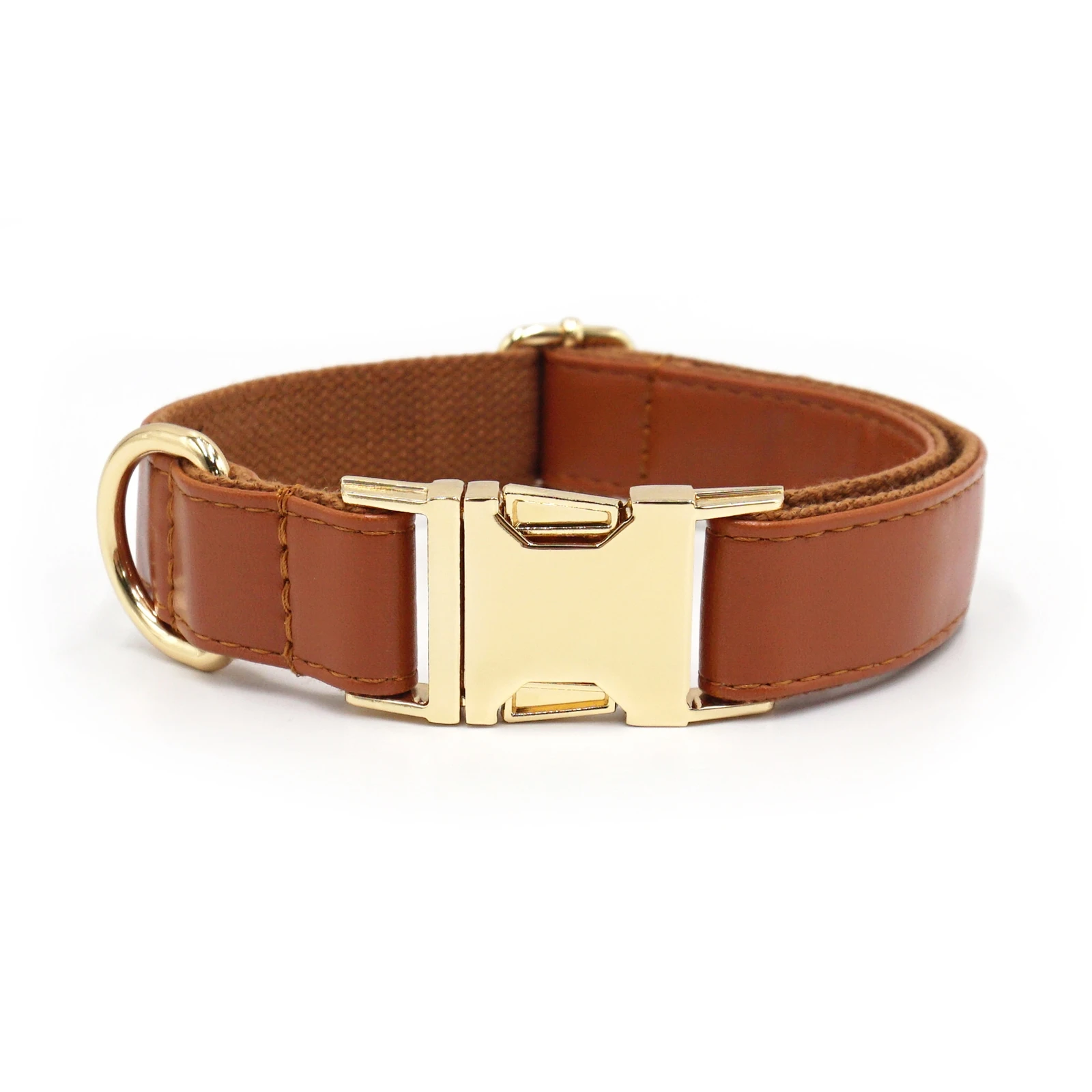 carmel leather pet collar