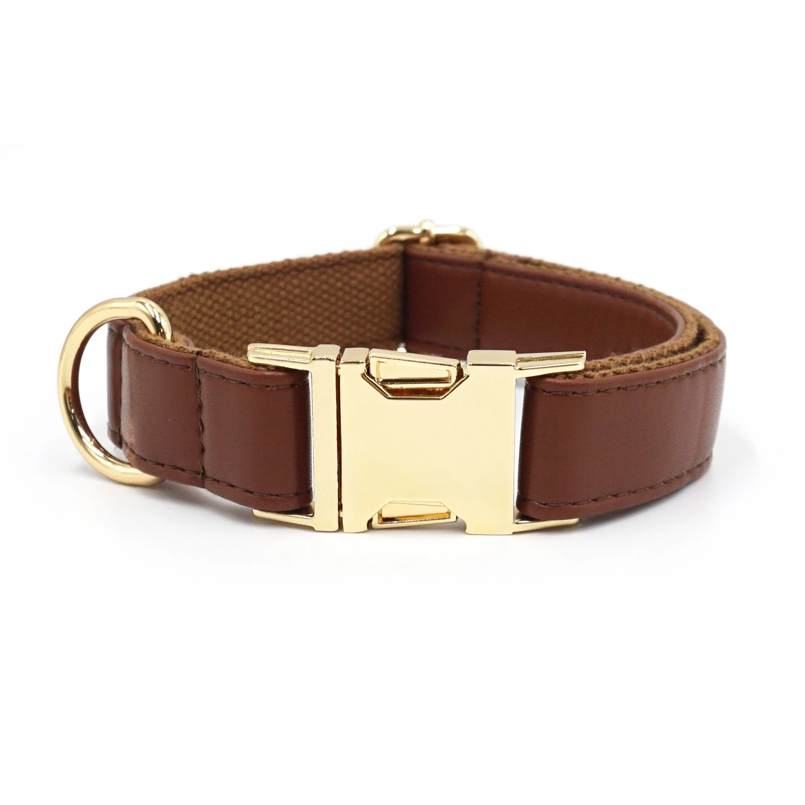 brown leather pet collar