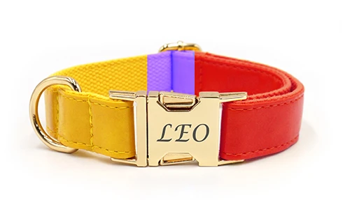 yellow leather dog collar yellow leather dog collar