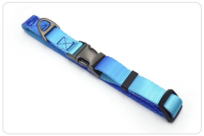 blue soft nylon dog collars