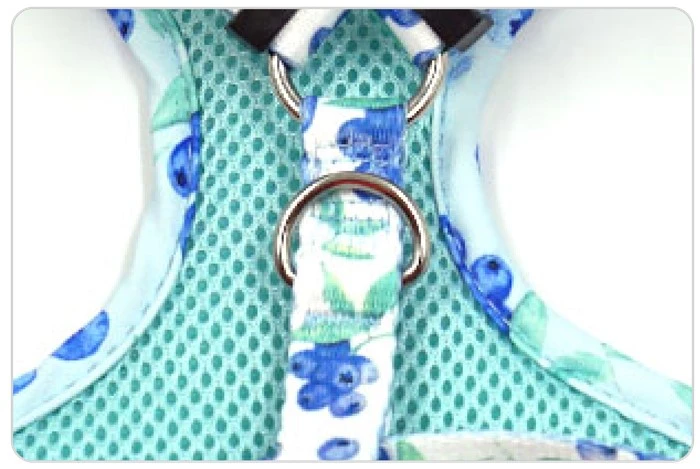 Breathable buleberry pattern dog harness