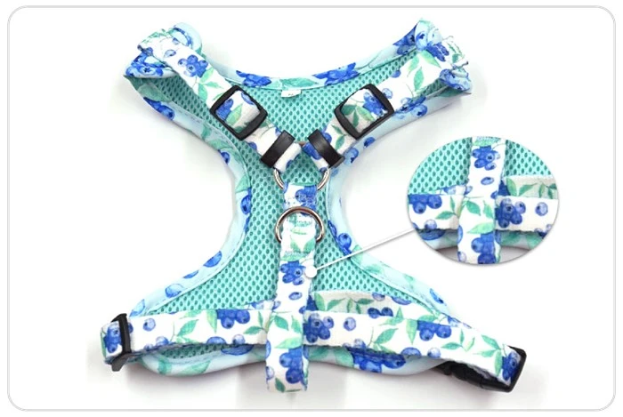 blueberry pattern dog harness blueberry pattern dog harness