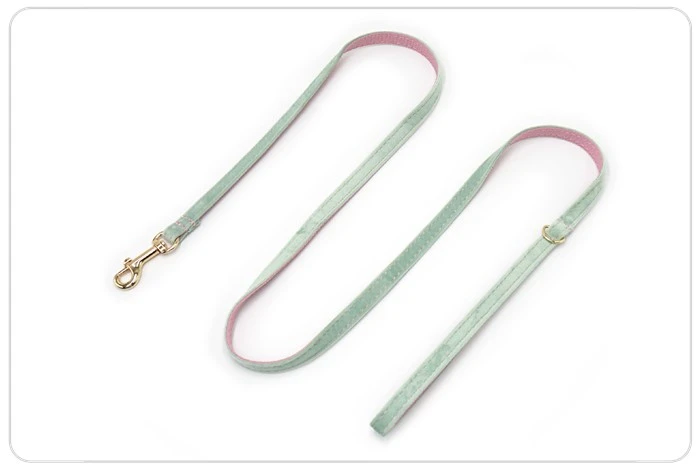mint pink velvet cat collar and leash