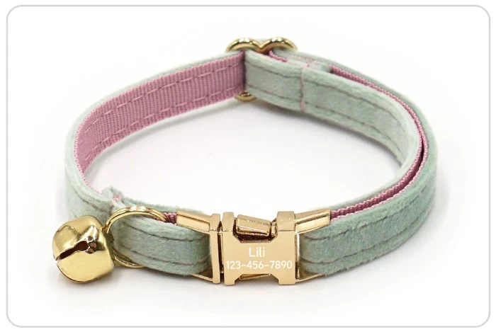 mint pink cat collar set mint pink cat collar set