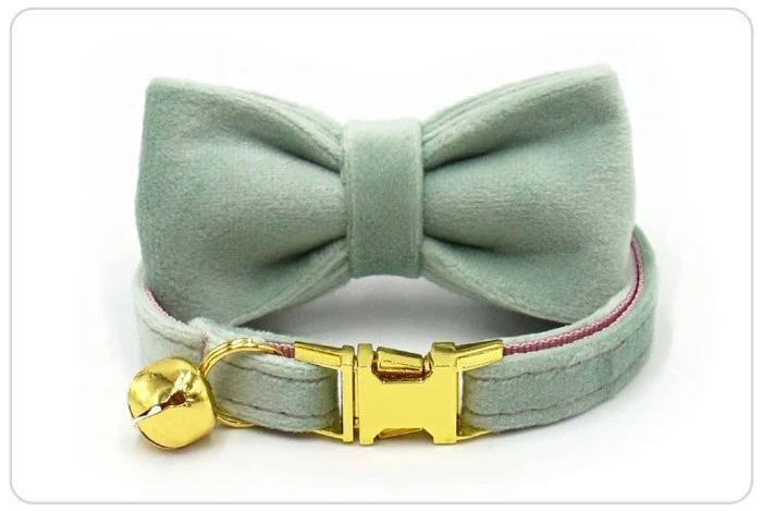 mint pink cotton cat collar set mint pink cotton cat collar set