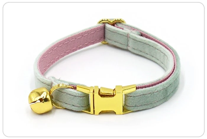 mint pink metal buckle cat collar set mint pink metal buckle cat collar set