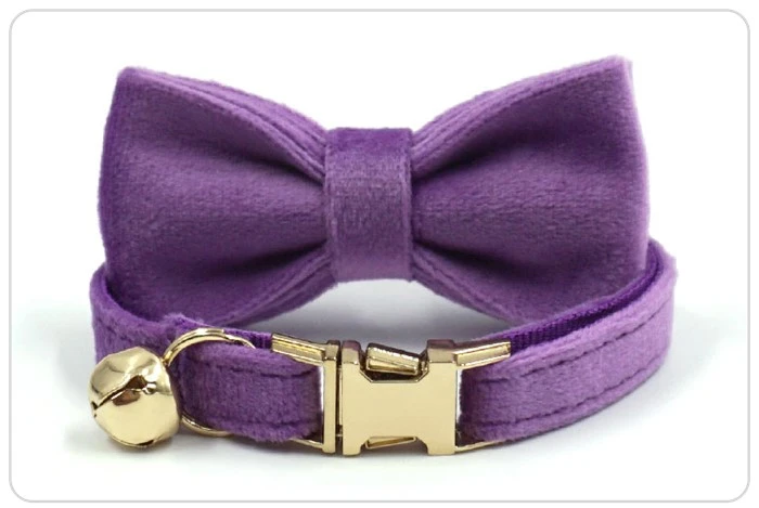 purple velvet cat collar and bowtie purple velvet cat collar and bowtie