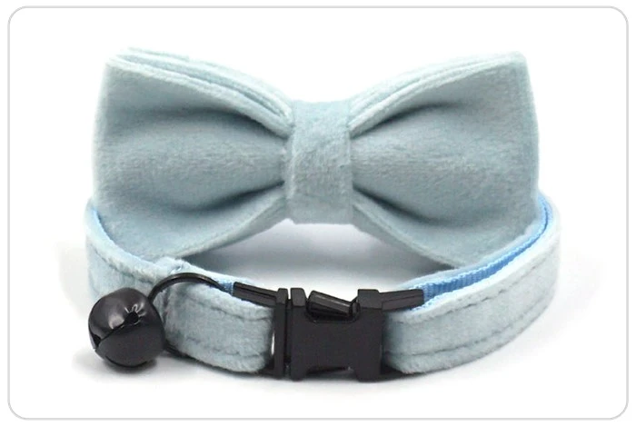 black buckle light blue velvet cat collar bowtie set black buckle light blue velvet cat collar bowtie set
