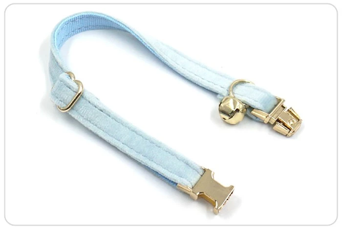 custom buckle  velvet cat collar set