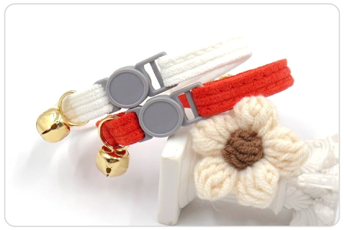 orange corduroy cat collar