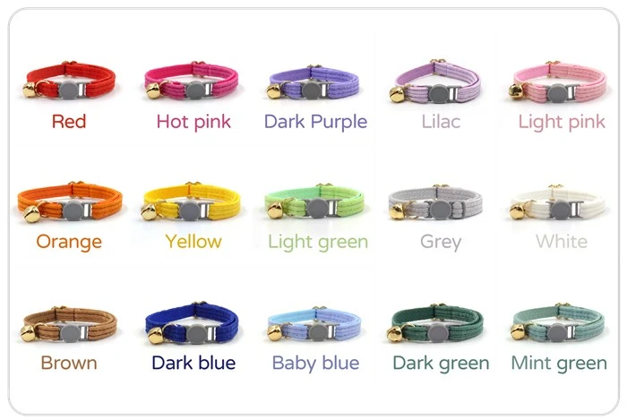 corduroy breakaway cat collar with bell