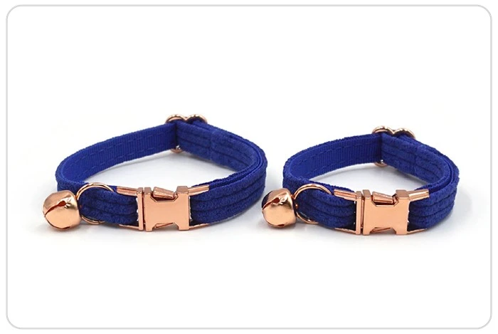 blue corduroy cat collar and bowtie set