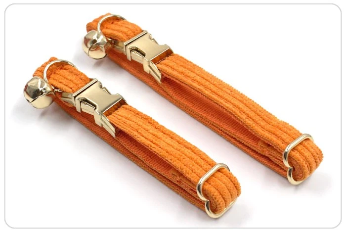 colorful corduroy cat collar set