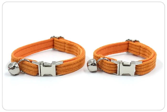 orange sliver buckle corduroy cat collar orange sliver buckle corduroy cat collar