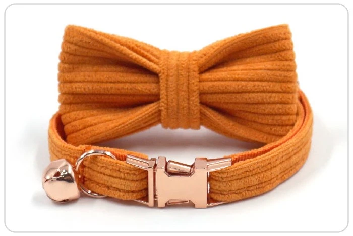 rose gold buckle corduroy cat collar set rose gold buckle corduroy cat collar set