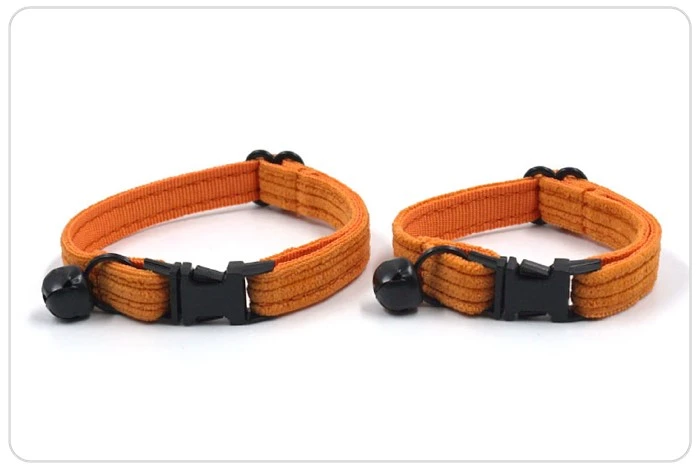 black buckle orange corduroy cat collar set black buckle orange corduroy cat collar set