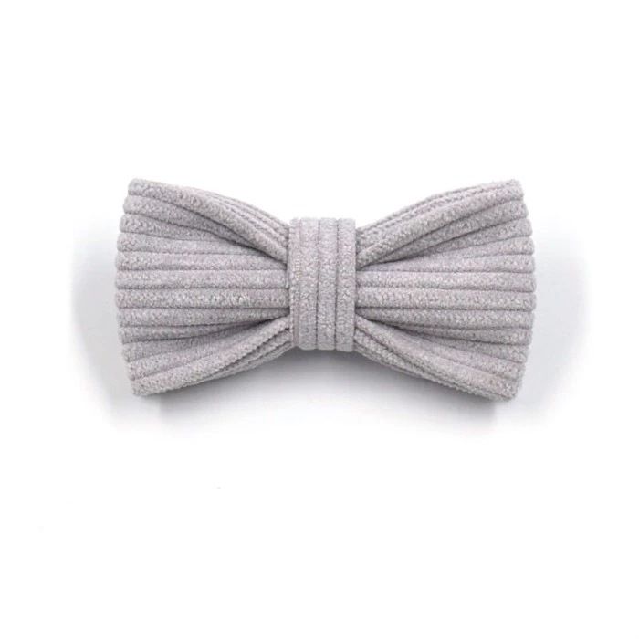 gray corduroy cat bowtie