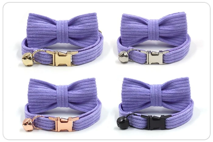 personal corduroy cat collar and bowtie