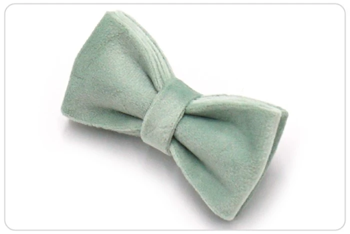 sage green velvet cat bow