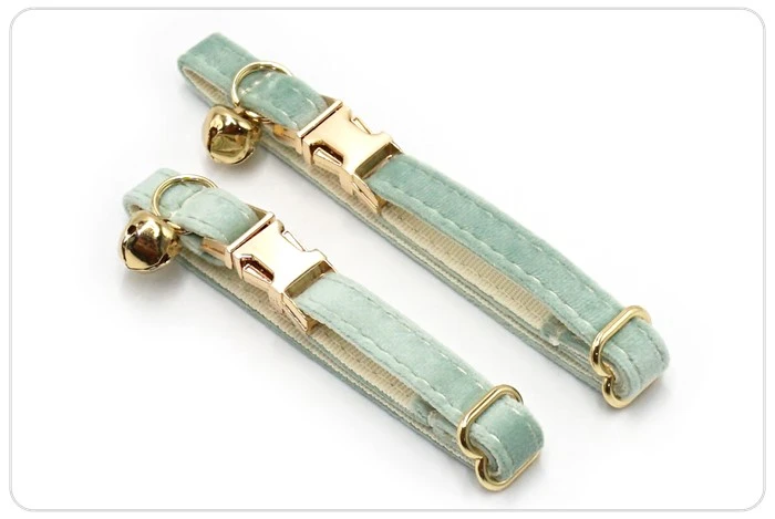 gold buckle sage green velvet cat collar gold buckle sage green velvet cat collar