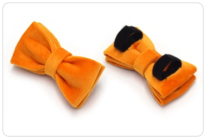 orange velvet cat bowtie